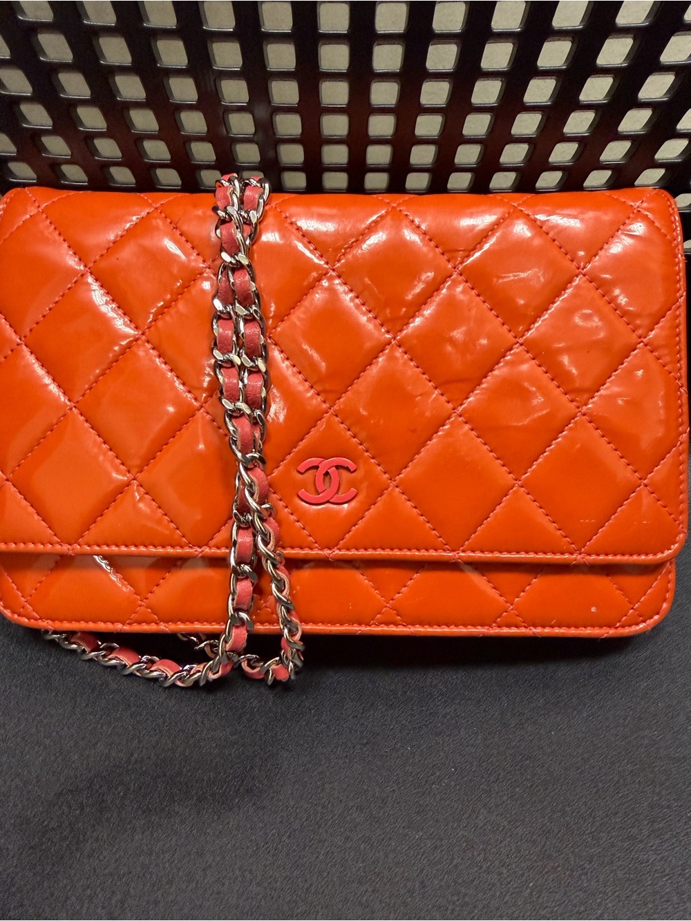 Chanel Quilted Patent Leather WOC